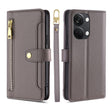 For OnePlus Ace 2V 5G Sheep Texture Cross-body Zipper Wallet Leather Phone Case(Grey) - OnePlus Cases by PMC TechLife | Online Shopping South Africa | PMC TechLife | Buy Now Pay Later Mobicred