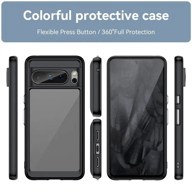 For Google Pixel 8 Pro Colorful Series Acrylic + TPU Phone Case(Black)