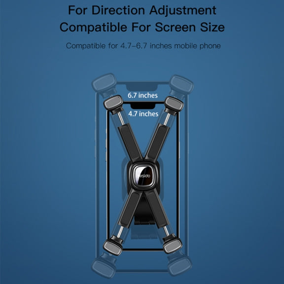 Yesido C191 4-axis Support Bicycle Handle Phone Holder(Black)
