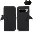 For Google Pixel 8 Pro Genuine Leather Magnetic RFID Leather Phone Case(Black) - Google Cases by PMC TechLife | Online Shopping South Africa | PMC TechLife | Buy Now Pay Later Mobicred