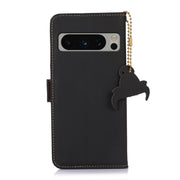 For Google Pixel 8 Pro Genuine Leather Magnetic RFID Leather Phone Case(Black)
