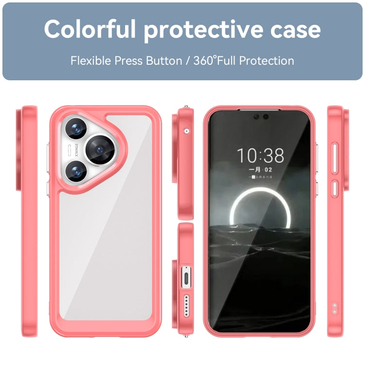 For Huawei Pura 70 Colorful Series Acrylic + TPU Phone Case(Red)