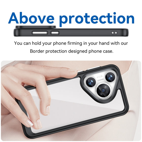 For Huawei Pura 70 Colorful Series Acrylic + TPU Phone Case(Black)
