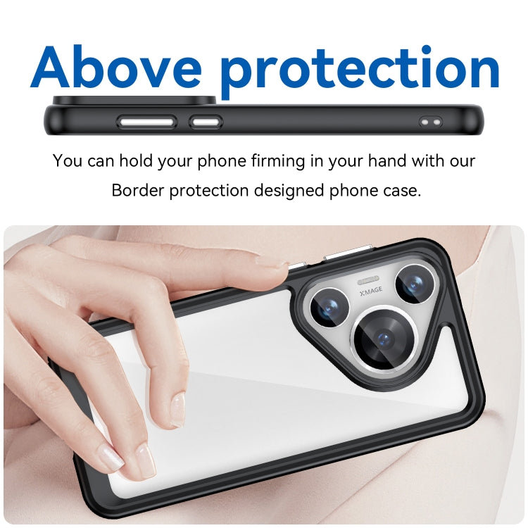 For Huawei Pura 70 Pro+ Colorful Series Acrylic + TPU Phone Case(Black)