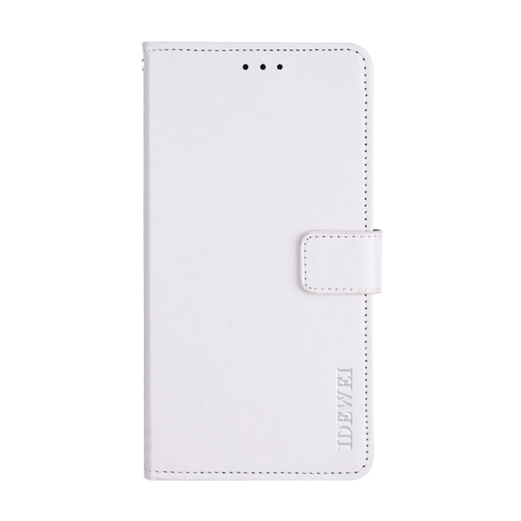 For Blackview A85 idewei Crazy Horse Texture Leather Phone Case with Holder(White)