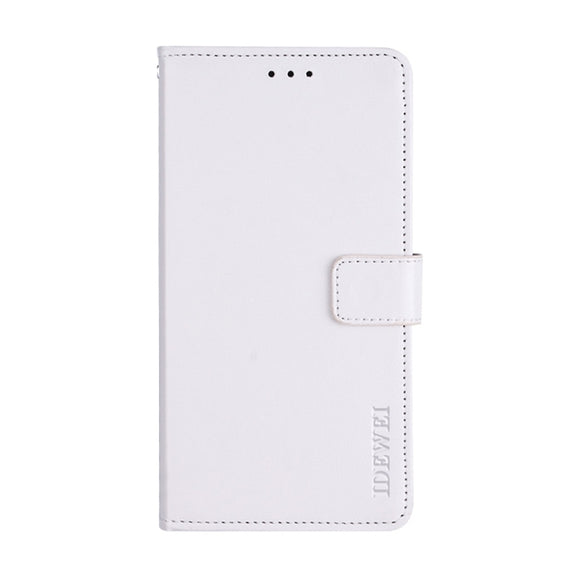 For Blackview A85 idewei Crazy Horse Texture Leather Phone Case with Holder(White)