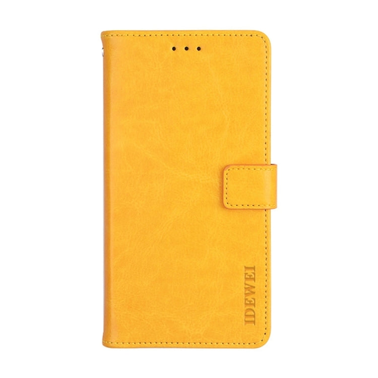 For Blackview A85 idewei Crazy Horse Texture Leather Phone Case with Holder(Yellow)