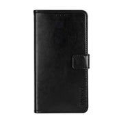 For Blackview A85 idewei Crazy Horse Texture Leather Phone Case with Holder(Black)