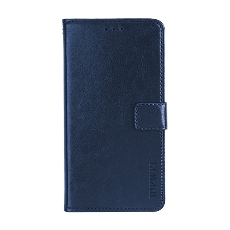For Blackview A85 idewei Crazy Horse Texture Leather Phone Case with Holder(Blue)