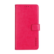 For Blackview A85 idewei Crazy Horse Texture Leather Phone Case with Holder(Rose Red)