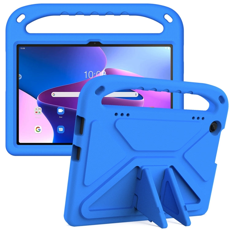 For Lenovo Tab M10 3rd Gen Handle EVA Shockproof Tablet Case with Holder(Blue)