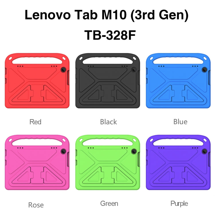 For Lenovo Tab M10 3rd Gen Handle EVA Shockproof Tablet Case with Holder(Blue)