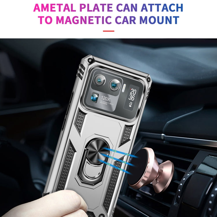 For Xiaomi Mi 11 Ultra Shockproof TPU + PC Phone Case with Holder(Blue)