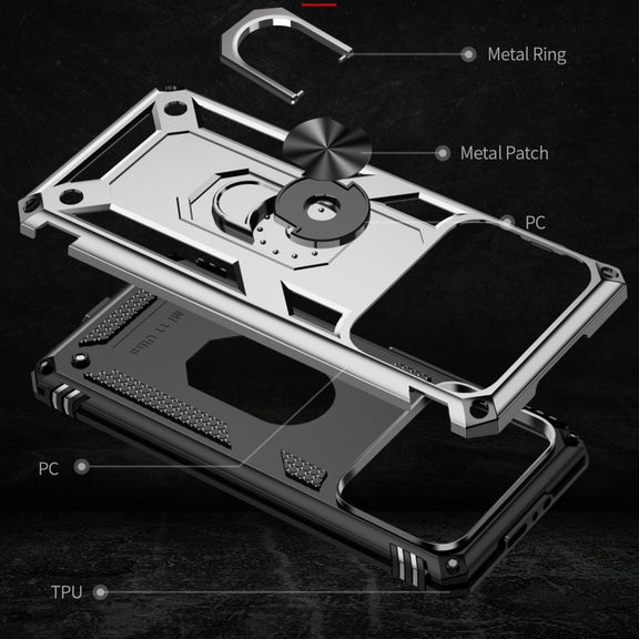 For Xiaomi Mi 11 Ultra Shockproof TPU + PC Phone Case with Holder(Blue)