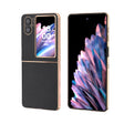For OPPO Find N2 Flip Genuine Leather Xiaoya Series Nano Plating Phone Case(Black) - Find N2 Flip Cases by PMC TechLife | Online Shopping South Africa | PMC TechLife | Buy Now Pay Later Mobicred