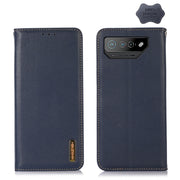 For Asus ROG Phone 7 KHAZNEH Nappa Top Layer Cowhide Leather Phone Case(Blue)