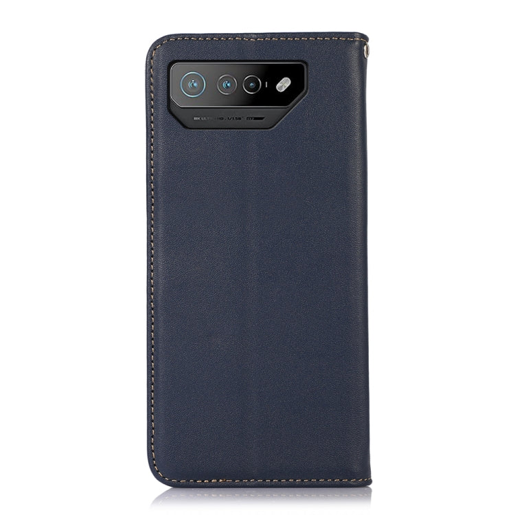 For Asus ROG Phone 7 KHAZNEH Nappa Top Layer Cowhide Leather Phone Case(Blue)