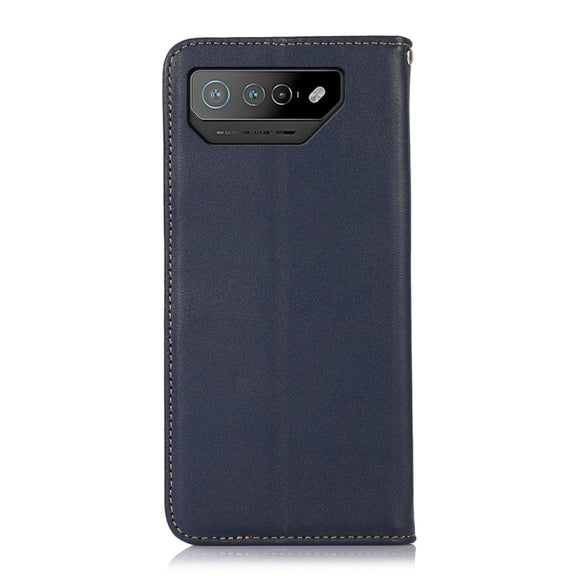 For Asus ROG Phone 7 KHAZNEH Nappa Top Layer Cowhide Leather Phone Case(Blue)
