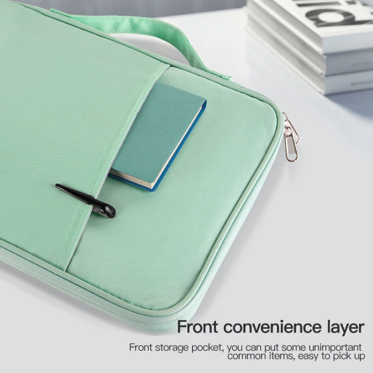 For 12.9-13 inch Laptop Portable Cloth Texture Leather Bag(Pink)