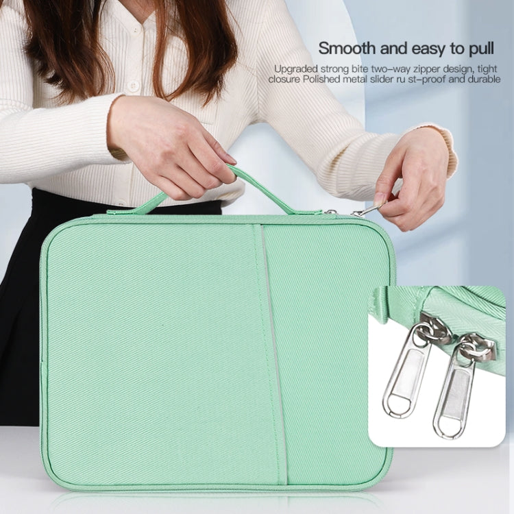 For 12.9-13 inch Laptop Portable Cloth Texture Leather Bag(White)