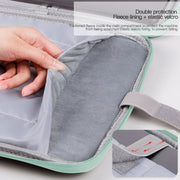 For 12.9-13 inch Laptop Portable Cloth Texture Leather Bag(Pink)