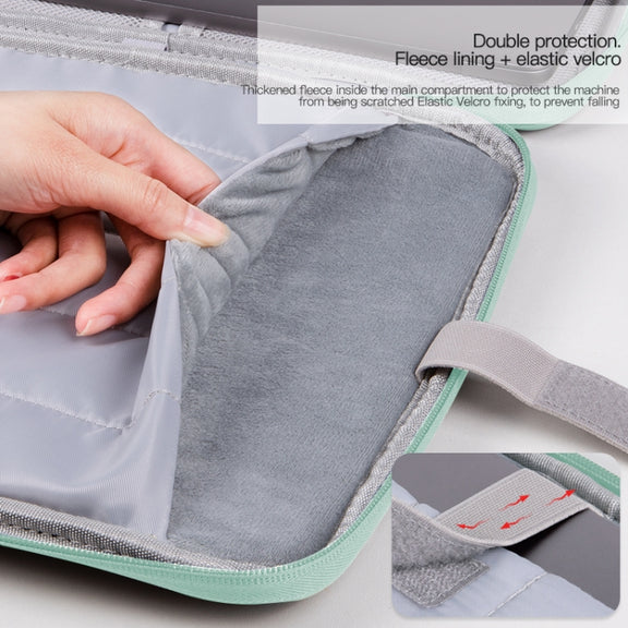 For 12.9-13 inch Laptop Portable Cloth Texture Leather Bag(Pink)