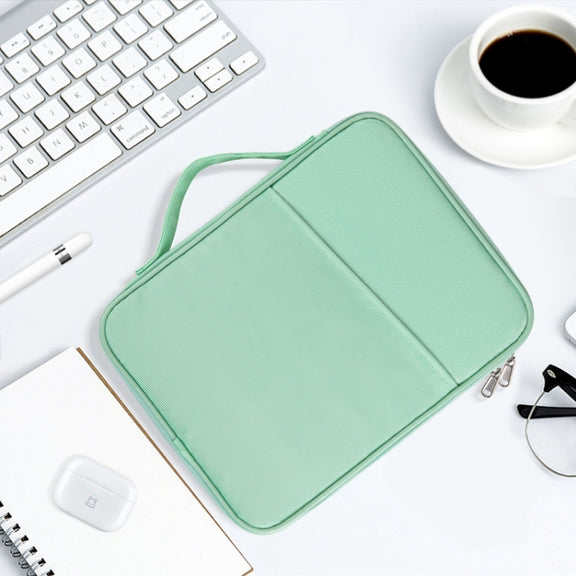 For 12.9-13 inch Laptop Portable Cloth Texture Leather Bag(Blue)