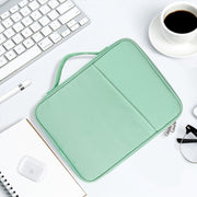 For 12.9-13 inch Laptop Portable Cloth Texture Leather Bag(Black)