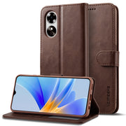 For OPPO A78 5G Global LC.IMEEKE Calf Texture Horizontal Flip Leather Case(Brown)