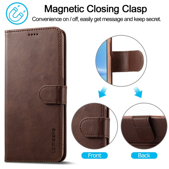 For OPPO A78 5G Global LC.IMEEKE Calf Texture Horizontal Flip Leather Case(Brown)