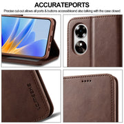 For OPPO A78 5G Global LC.IMEEKE Calf Texture Horizontal Flip Leather Case(Brown)