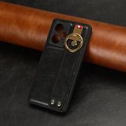 For Redmi Note 12 Pro 5G Global Wristband Leather Back Phone Case(Black)