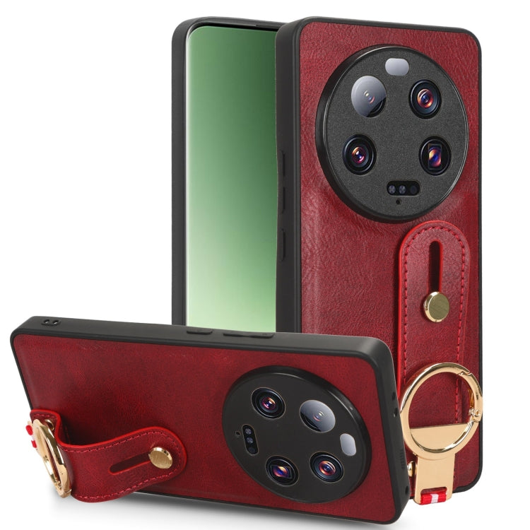 For Xiaomi 13 Ultra Wristband Leather Back Phone Case(Red)