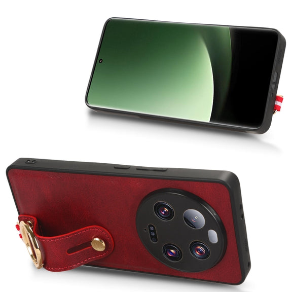 For Xiaomi 13 Ultra Wristband Leather Back Phone Case(Red)