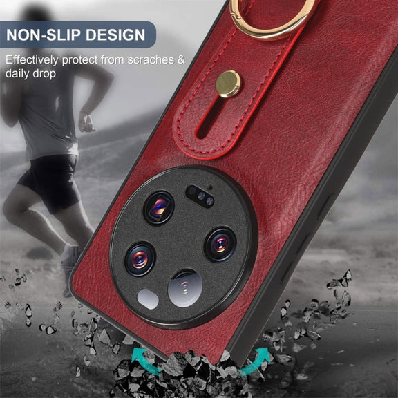 For Xiaomi 13 Ultra Wristband Leather Back Phone Case(Red)