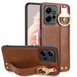 For Redmi Note 12 4G Global Wristband Leather Back Phone Case(Brown) - Note 12 Cases by PMC TechLife | Online Shopping South Africa | PMC TechLife | Buy Now Pay Later Mobicred