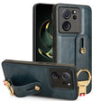 For Xiaomi 13T / 13T Pro / Redmi K60 Ultra Wristband Leather Back Phone Case(Blue) - Redmi K60 Ultra Cases by PMC TechLife | Online Shopping South Africa | PMC TechLife | Buy Now Pay Later Mobicred