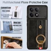 For Xiaomi Poco X6 Pro/Redmi K70E Wristband Leather Back Phone Case(Black)