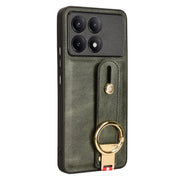 For Xiaomi Poco X6 Pro/Redmi K70E Wristband Leather Back Phone Case(Green)