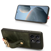 For Xiaomi Poco X6 Pro/Redmi K70E Wristband Leather Back Phone Case(Green)