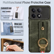 For Xiaomi Poco X6 Pro/Redmi K70E Wristband Leather Back Phone Case(Green)
