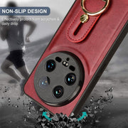 For Xiaomi 14 Ultra Wristband Leather Back Phone Case(Red)