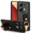 For Xiaomi Poco M6 Pro 4G Wristband Leather Back Phone Case(Black) - Xiaomi Cases by PMC TechLife | Online Shopping South Africa | PMC TechLife | Buy Now Pay Later Mobicred