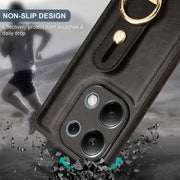 For Xiaomi Poco M6 Pro 4G Wristband Leather Back Phone Case(Black)