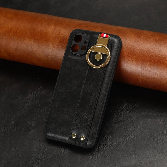 For Nothing Phone 1 Wristband Leather Back Phone Case(Black)