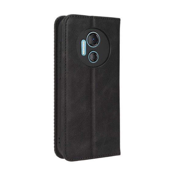 For Doogee X97 / X97 Pro Magnetic Buckle Retro Texture Leather Phone Case(Black)