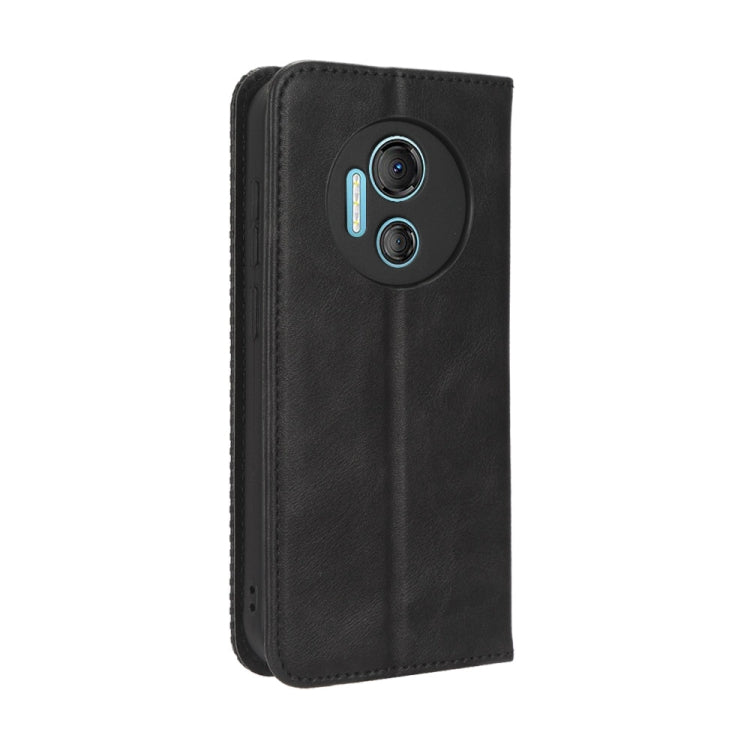 For Doogee X97 / X97 Pro Magnetic Buckle Retro Texture Leather Phone Case(Black)