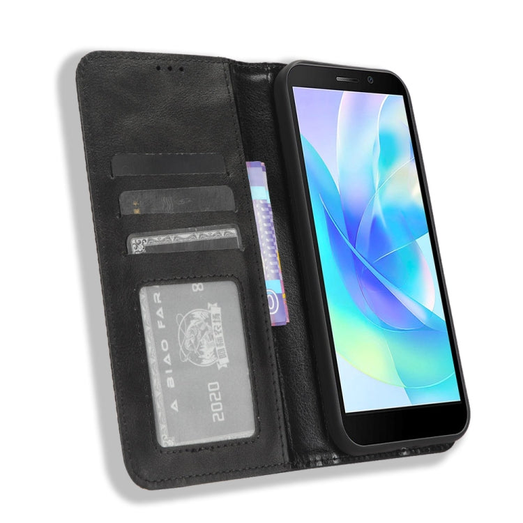 For Doogee X97 / X97 Pro Magnetic Buckle Retro Texture Leather Phone Case(Black)