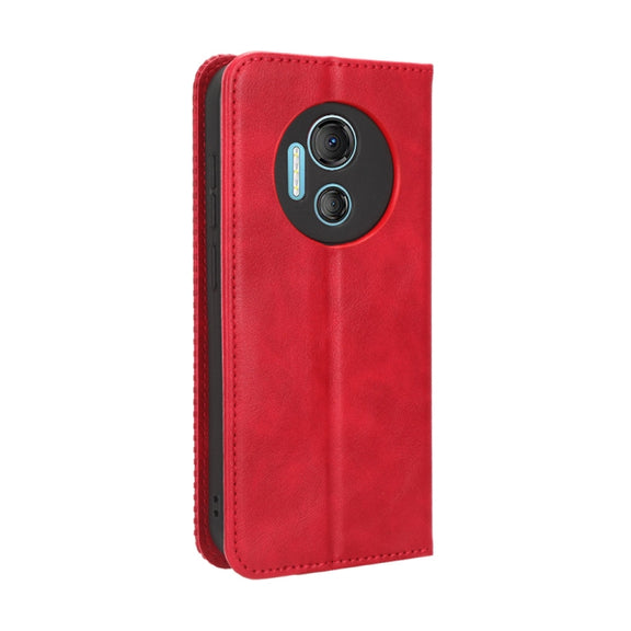 For Doogee X97 / X97 Pro Magnetic Buckle Retro Texture Leather Phone Case(Red)