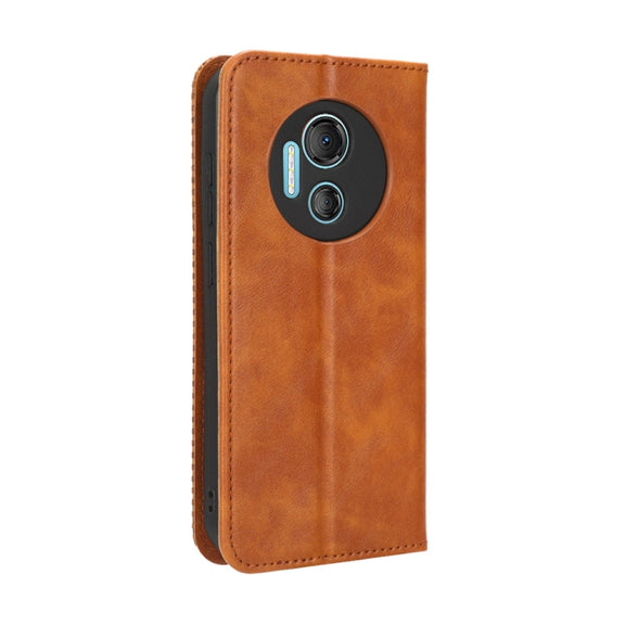 For Doogee X97 / X97 Pro Magnetic Buckle Retro Texture Leather Phone Case(Brown)